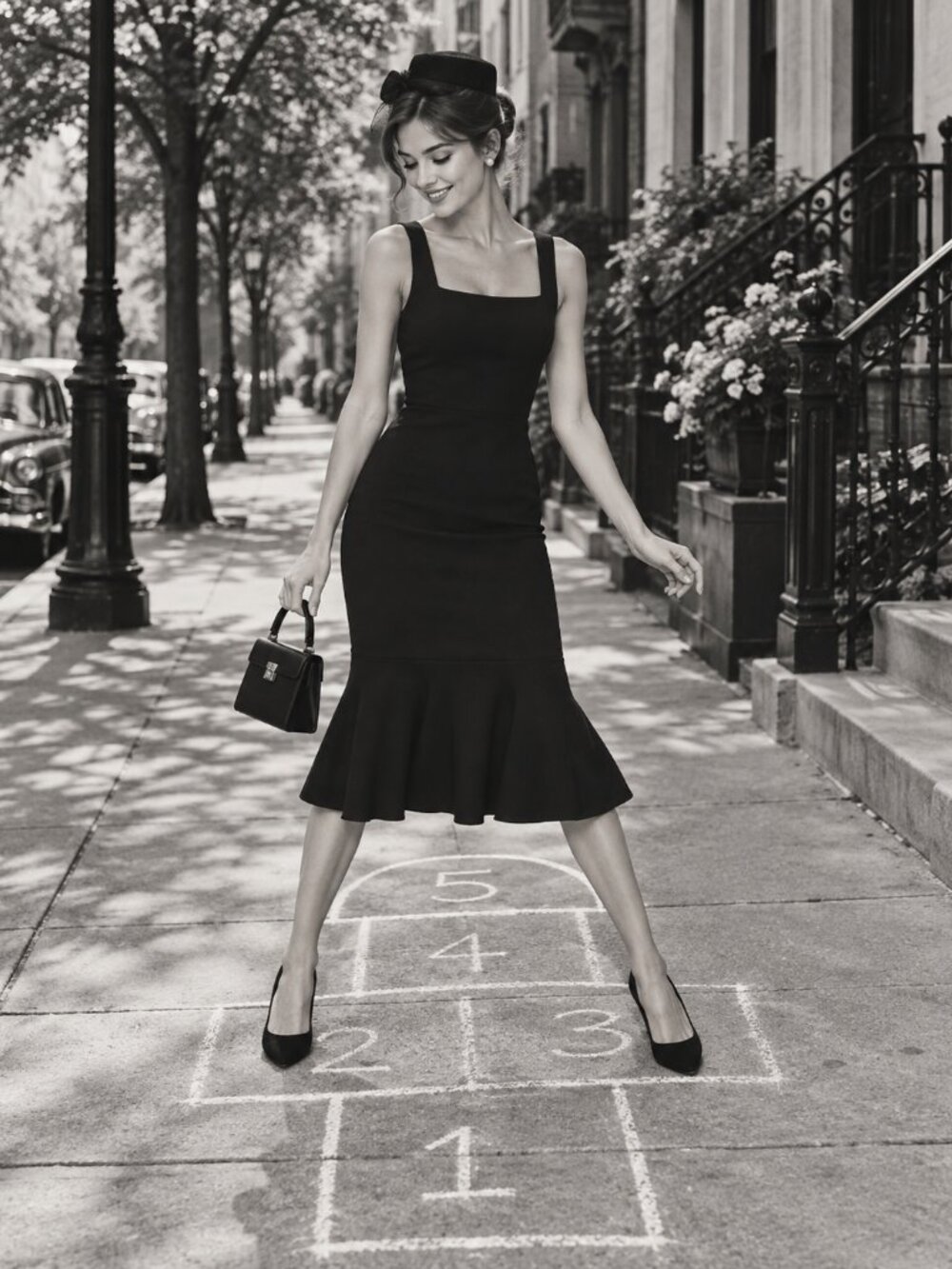 Lulus Moment Maker Square Neck Trumpet Midi Dress
